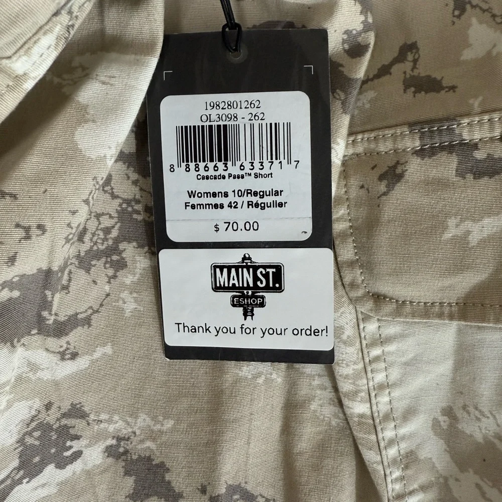 Mountain Hardwear Womens Cascade Pass Belt Short Camo Tan Brown Size 10 …
